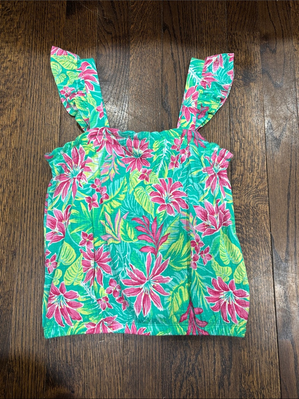 Tommy Bahama Girls Floral Tank Top in Pink & Teal size 10/12